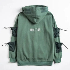 Japanese Hoodie Techwear HTGY - Flowunik - Green / M -