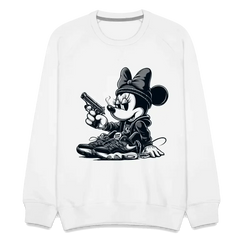 Sweat ras-du-cou Premium Homme Minnie mouse Gangster - blanc