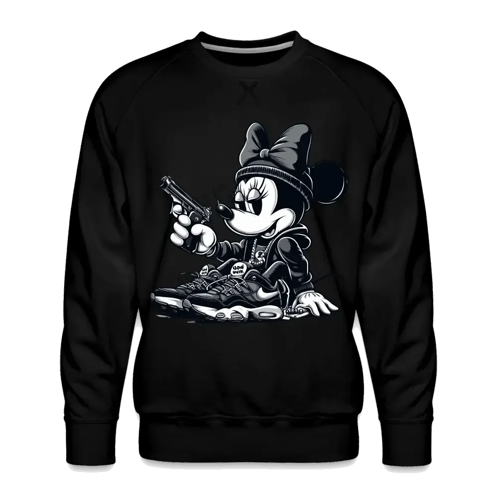 Sweat ras-du-cou Premium Homme Minnie mouse Gangster - noir