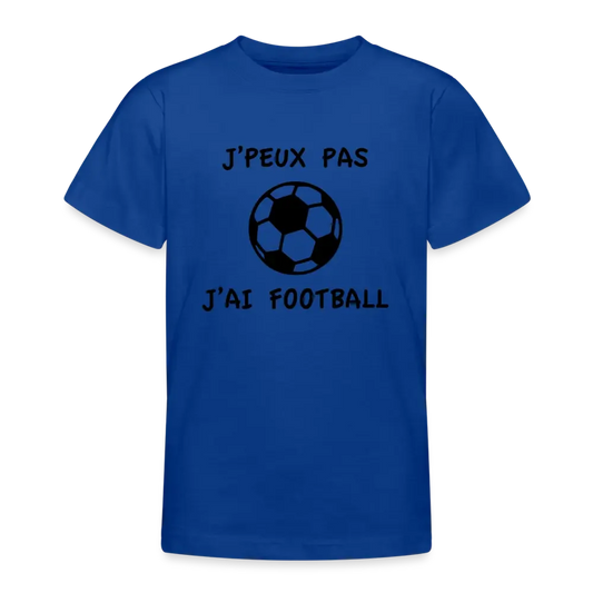 T-shirt Ado personnalisable Football - bleu royal
