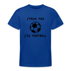 T-shirt Ado personnalisable Football - bleu royal