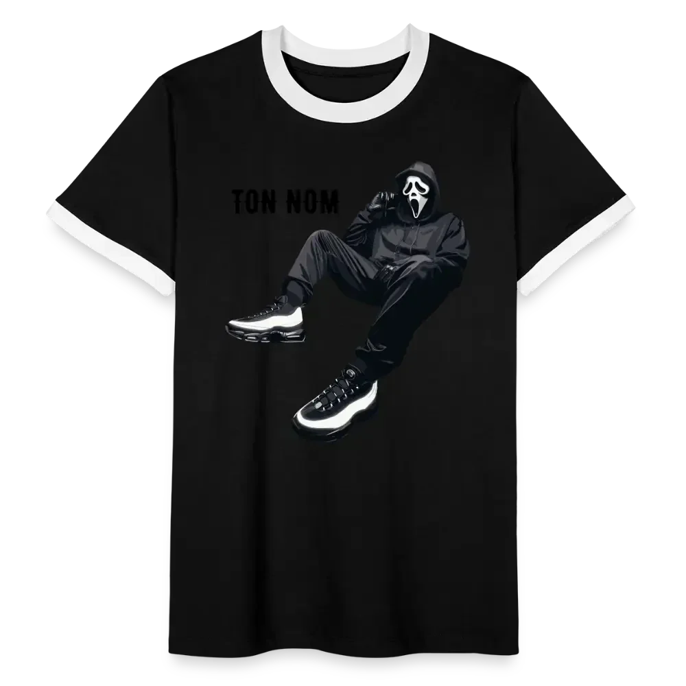 T-shirt contrasté Homme Scream Personnalisable - noir/blanc