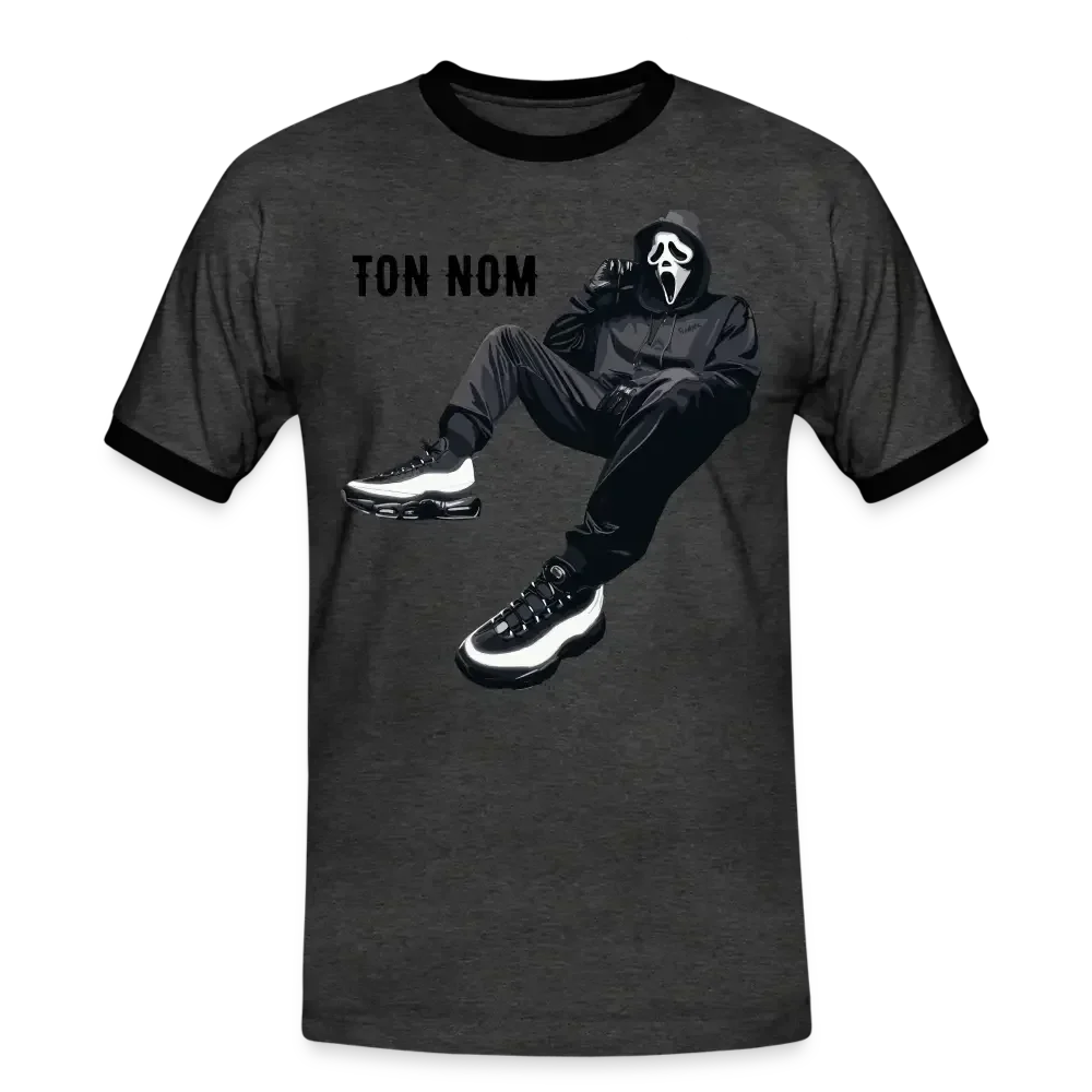 T-shirt contrasté Homme Scream Personnalisable - anthracite/noir