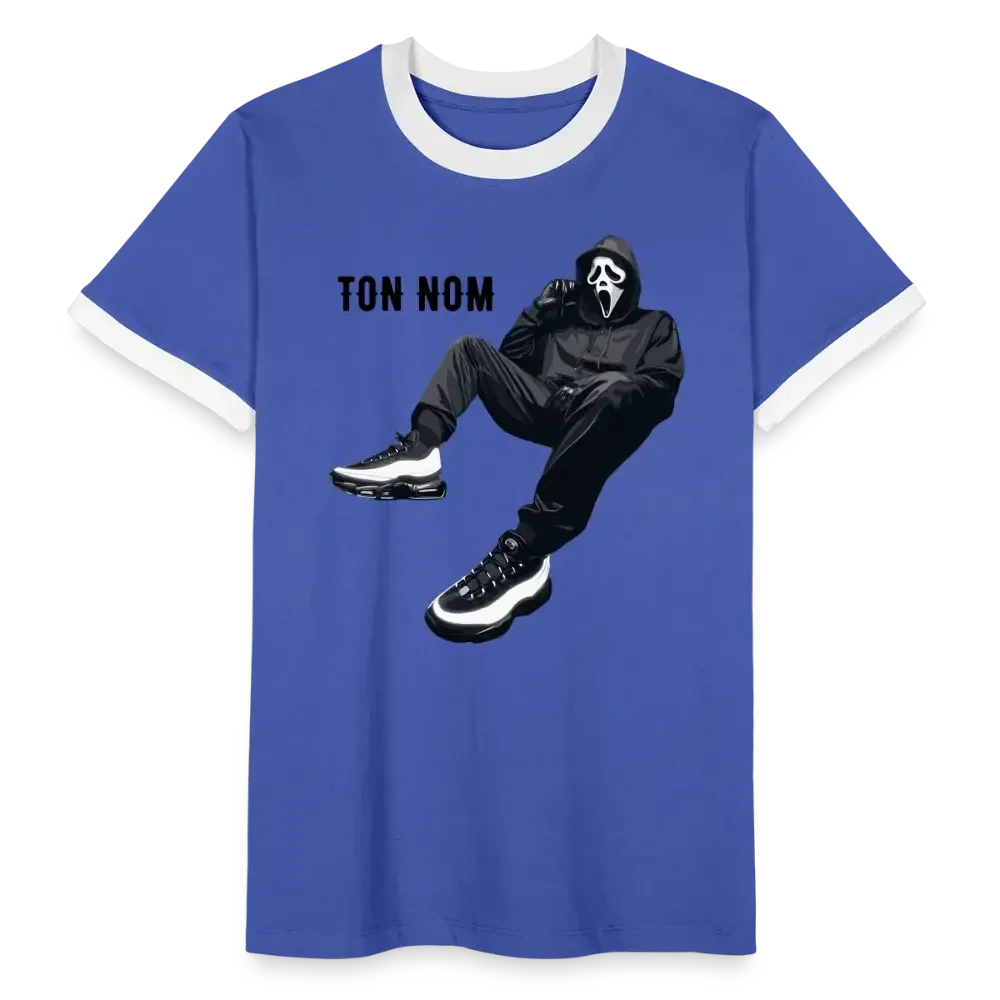 T-shirt contrasté Homme Scream Personnalisable - bleu/blanc