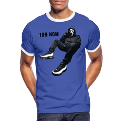 T-shirt contrasté Homme Scream Personnalisable - bleu/blanc