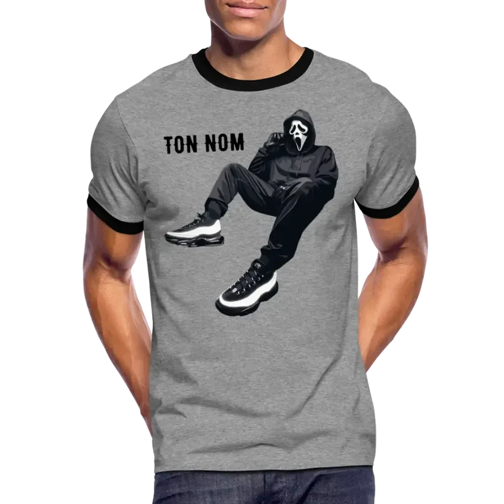 T-shirt contrasté Homme Scream Personnalisable - gris chiné/noir