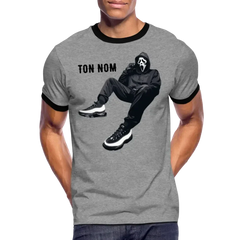 T-shirt contrasté Homme Scream Personnalisable - gris chiné/noir