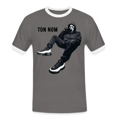 T-shirt contrasté Homme Scream Personnalisable - gris souris/blanc