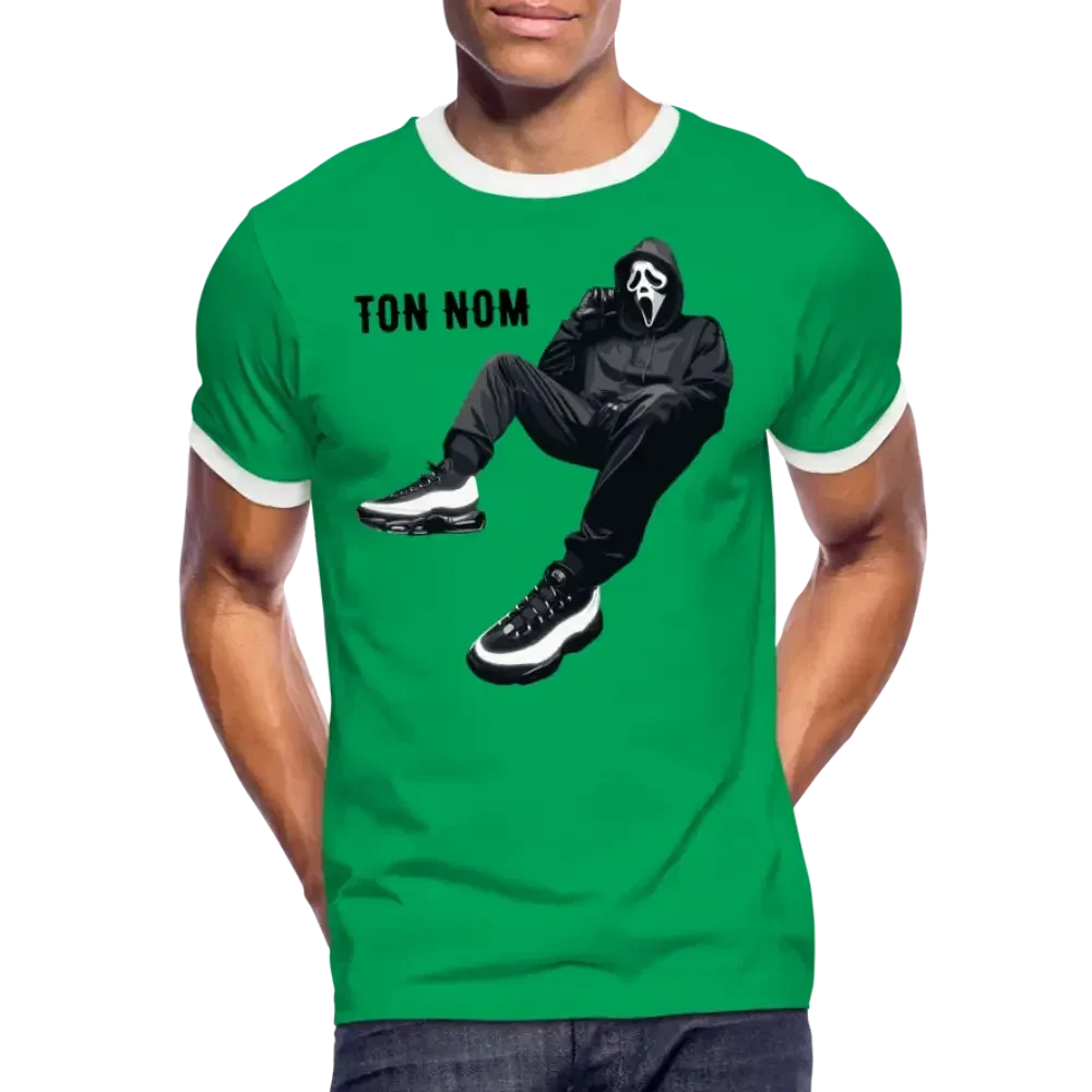 T-shirt contrasté Homme Scream Personnalisable - vert/blanc