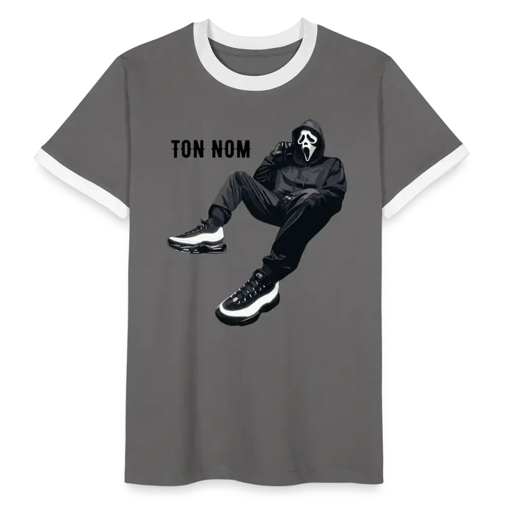 T-shirt contrasté Homme Scream Personnalisable - gris souris/blanc