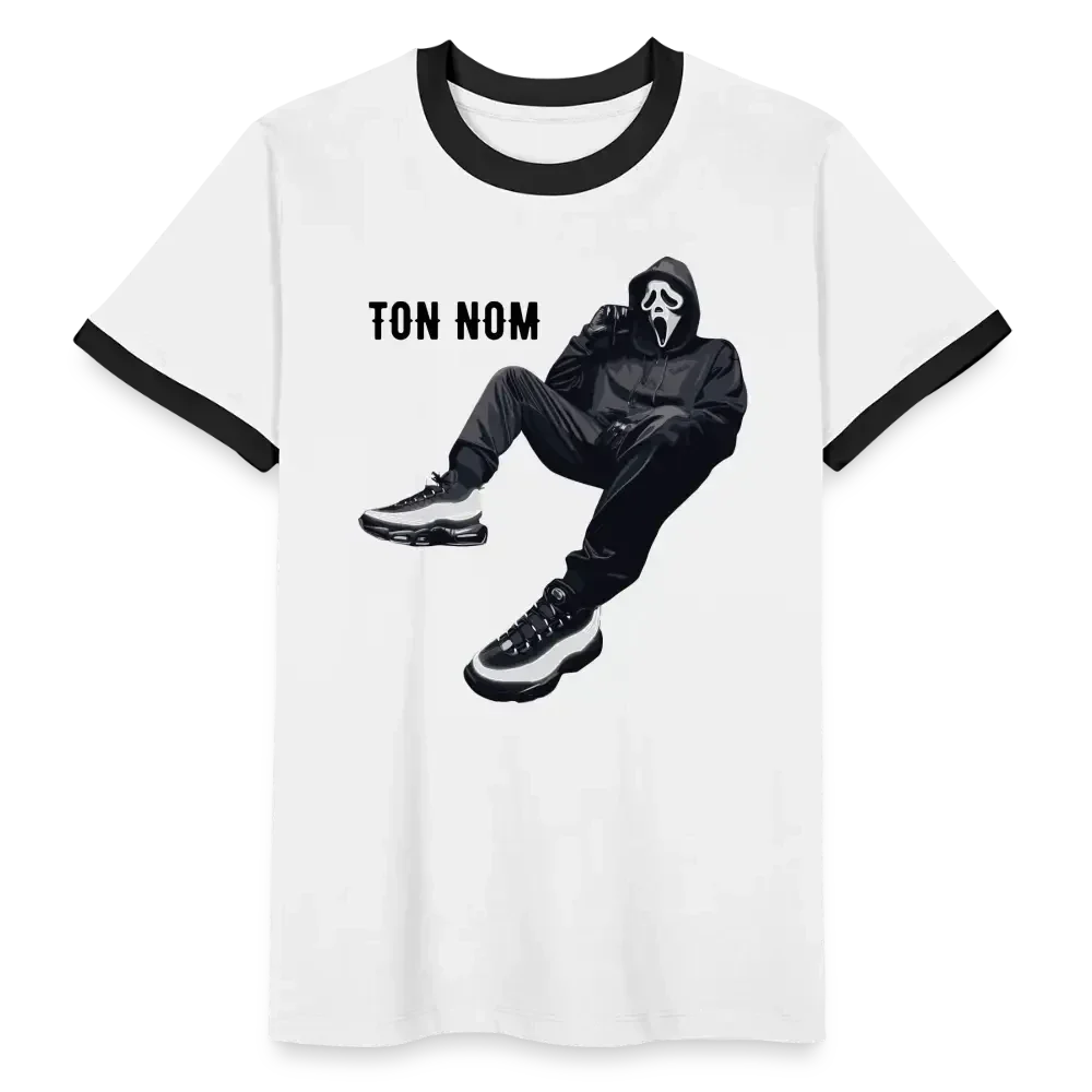 T-shirt contrasté Homme Scream Personnalisable - blanc/noir