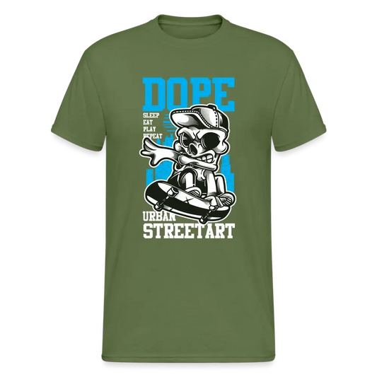 T shirt Dope Street Art - vert militaire