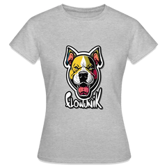 T-shirt Femme Pitbull Flowunik - gris chiné