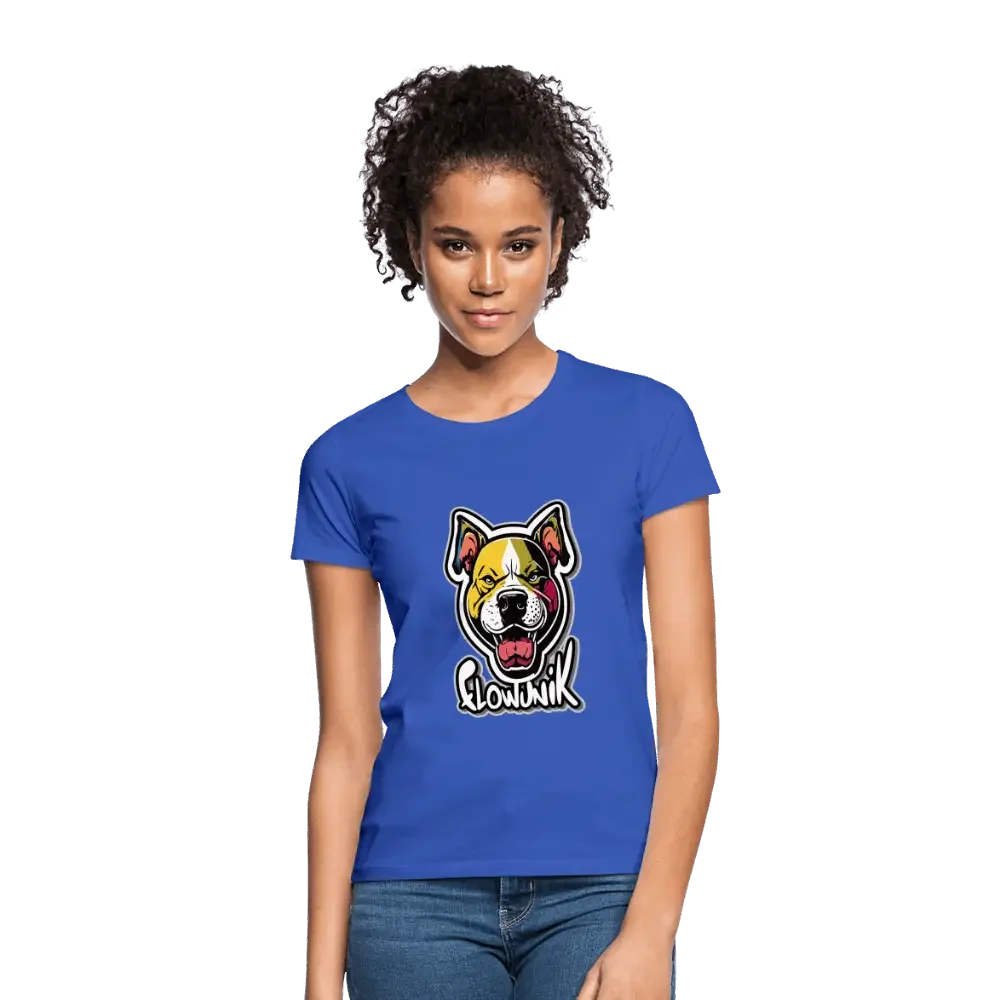 T-shirt Femme Pitbull Flowunik - bleu royal