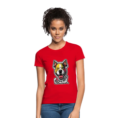 T-shirt Femme Pitbull Flowunik - rouge