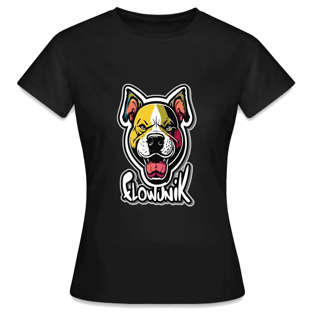 T-shirt Femme Pitbull Flowunik - noir