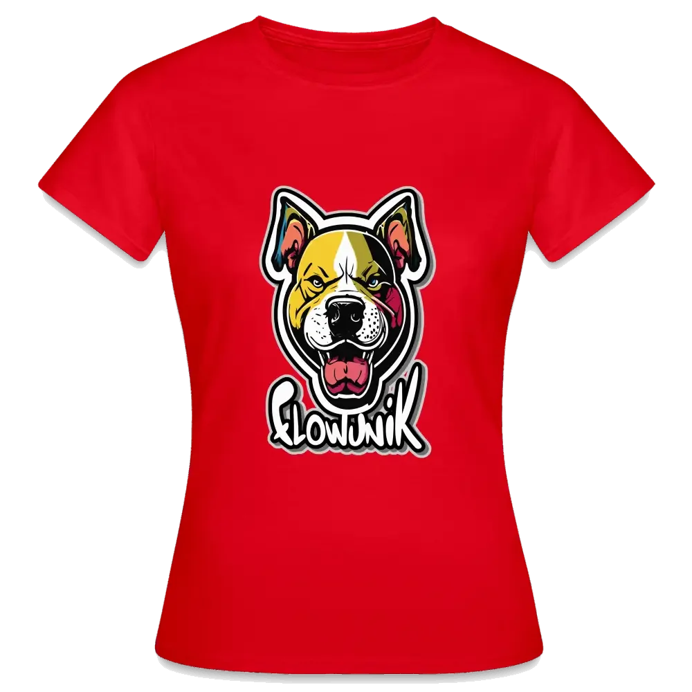 T-shirt Femme Pitbull Flowunik - rouge