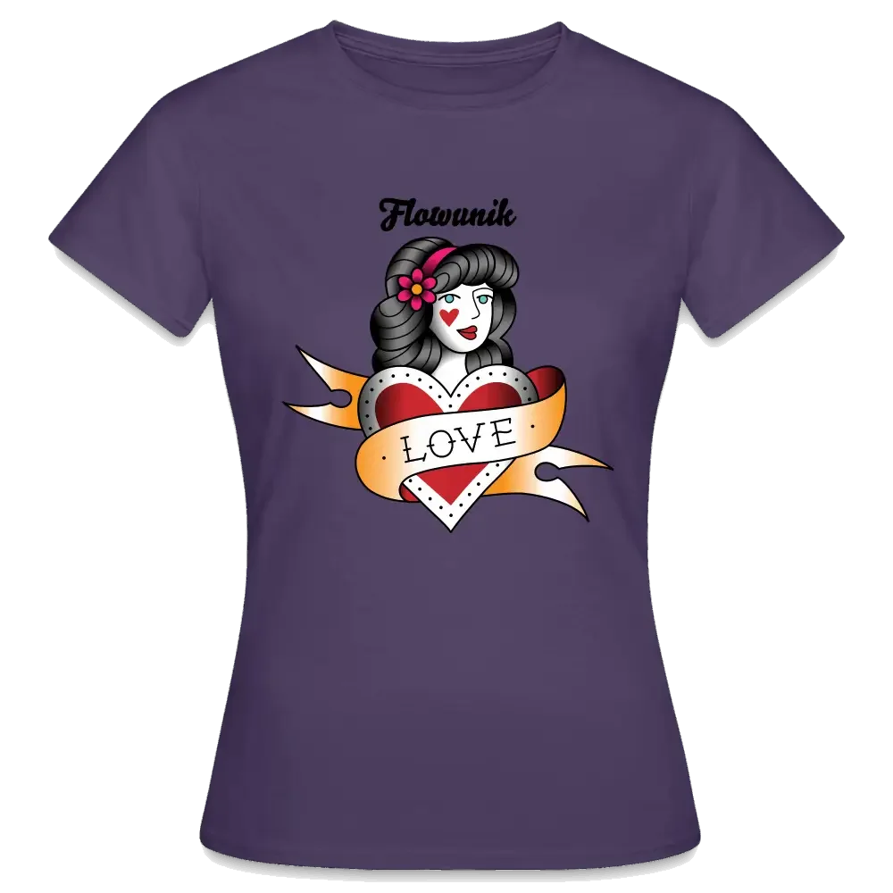 T-shirt Love - violet foncé