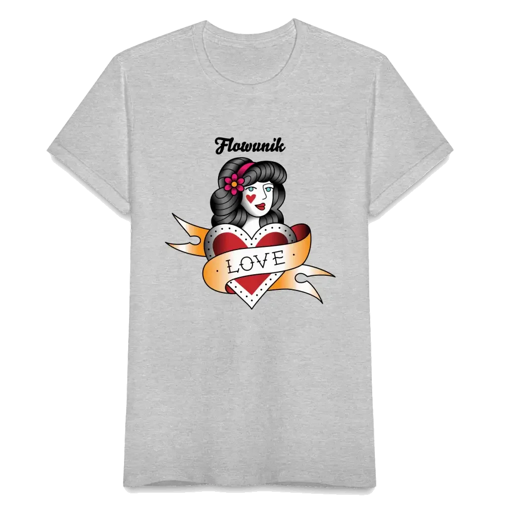T-shirt Love - gris chiné