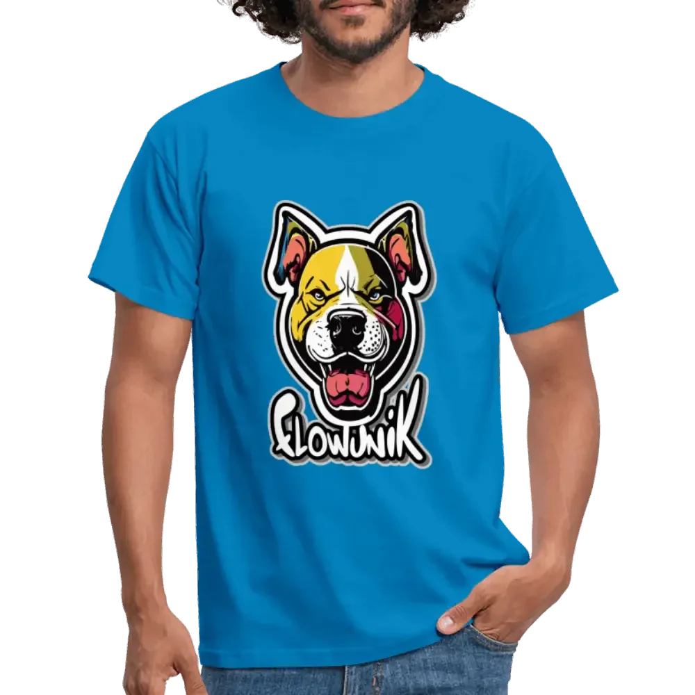 T-shirt Homme Pitbull Flowunik - bleu royal