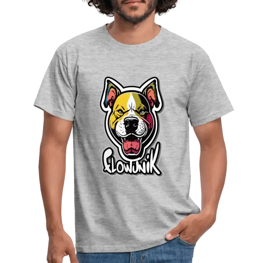 T-shirt Homme Pitbull Flowunik - gris chiné