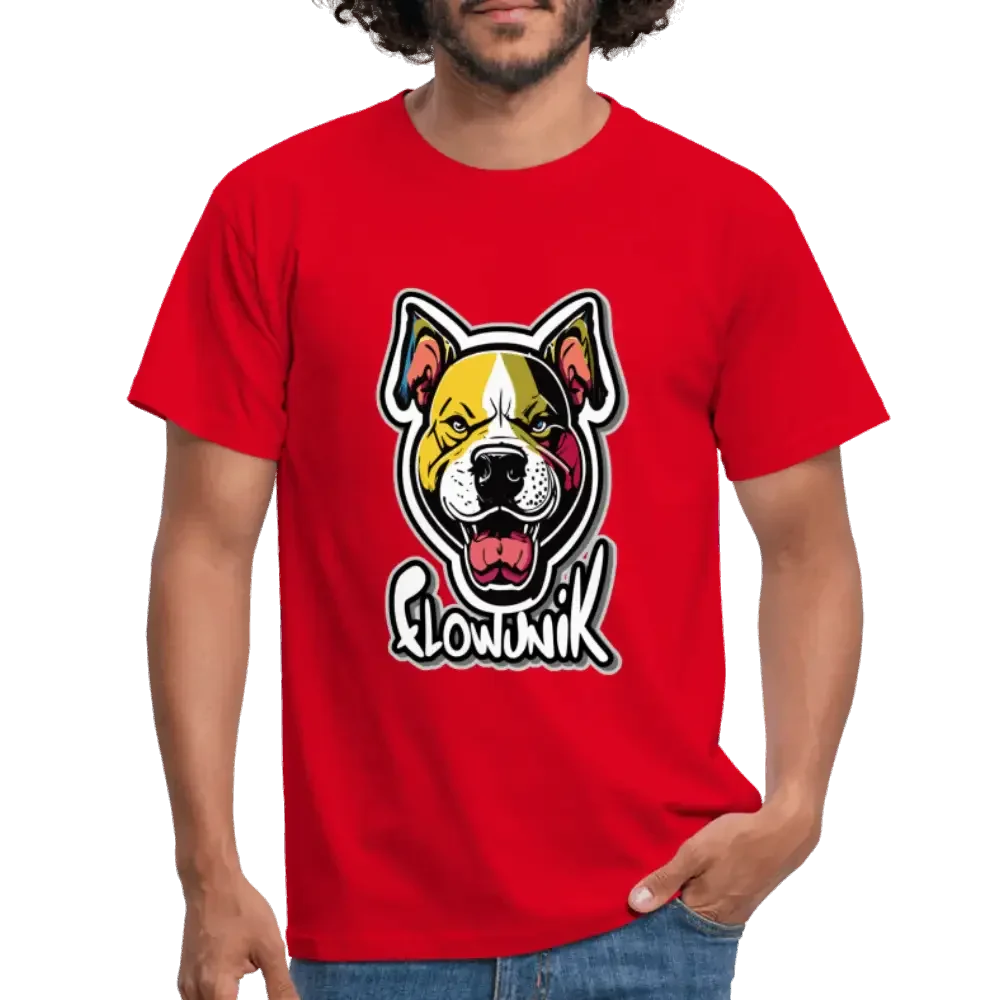 T-shirt Homme Pitbull Flowunik - rouge
