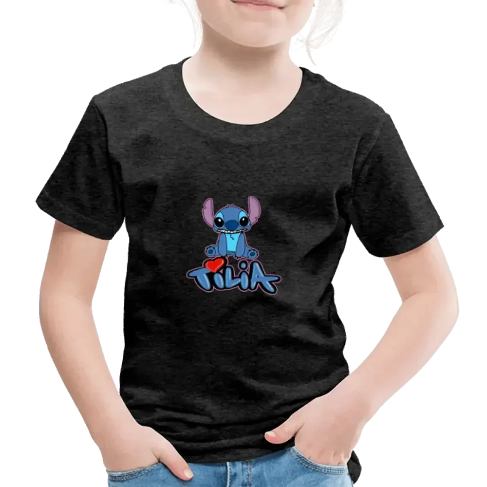 T-shirt Premium Enfant Stitch Tilia - charbon