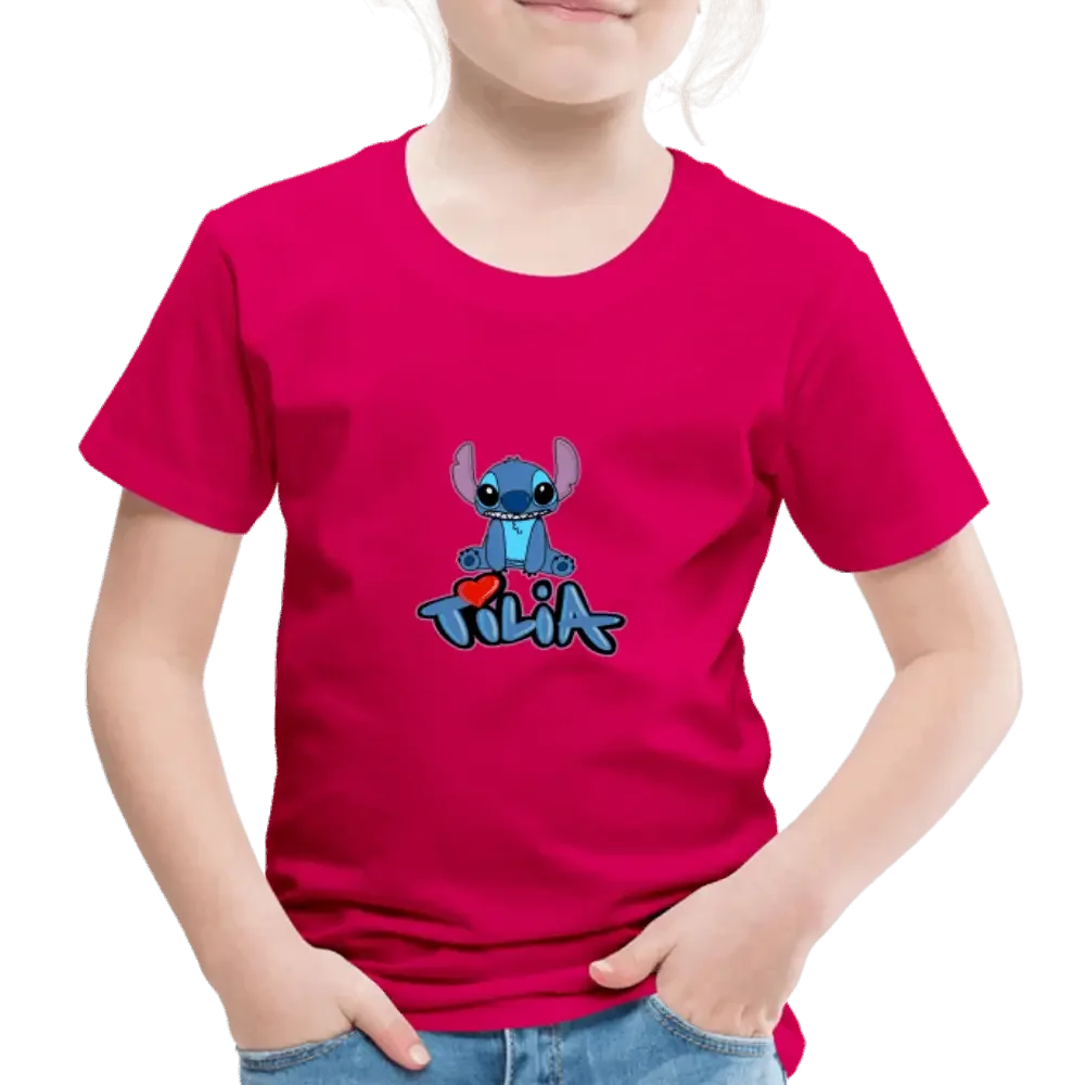 T-shirt Premium Enfant Stitch Tilia - rubis